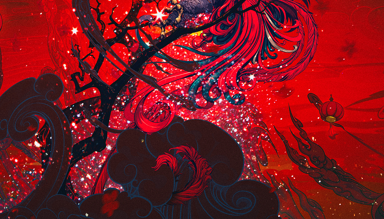“涅槃”-“凤凰来仪”（衍生版）鸡年春节中国风插画（图ZMTIwNjM0MDQ0） - 商业插画 - 站酷设计师武减武文化创意原创素材 - 站酷ZCOOL
