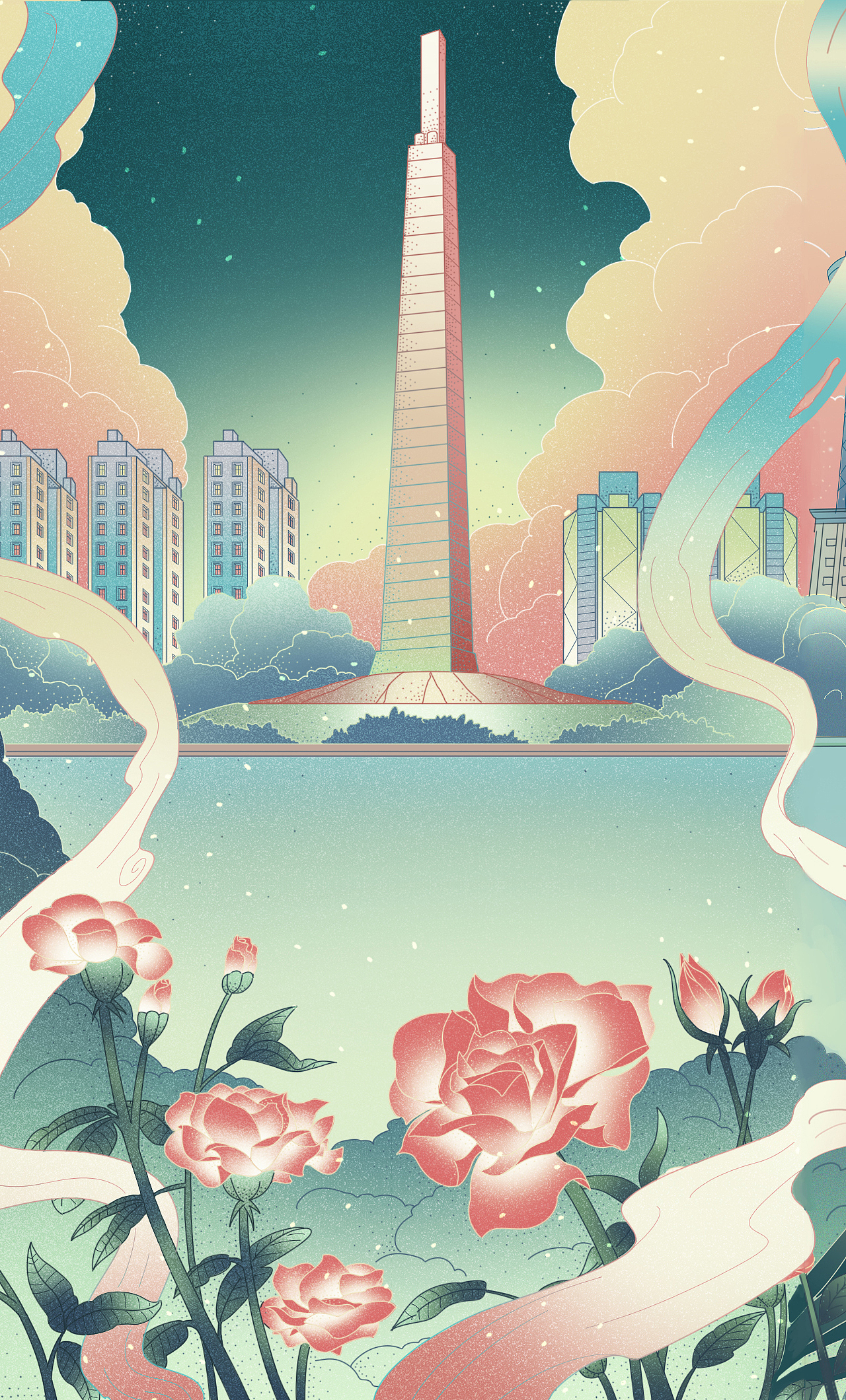 领地集团11城插画