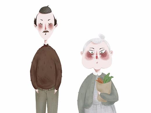 《一对老夫妇》（个人主页-ZMjk3MTcxODg=） - 创作习作 - 站酷设计师钢镚儿er原创素材 - 站酷ZCOOL