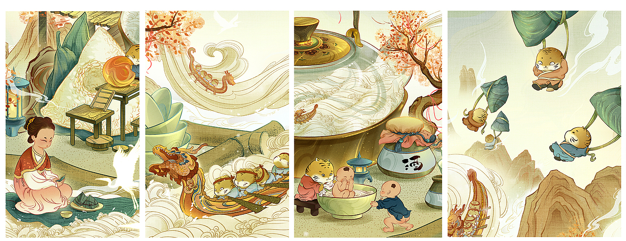 粽夏端阳——端午礼盒|包装插画（图ZMjk0OTAzNTky） - 商业插画 - 站酷设计师奈莫NEMO原创素材 - 站酷ZCOOL
