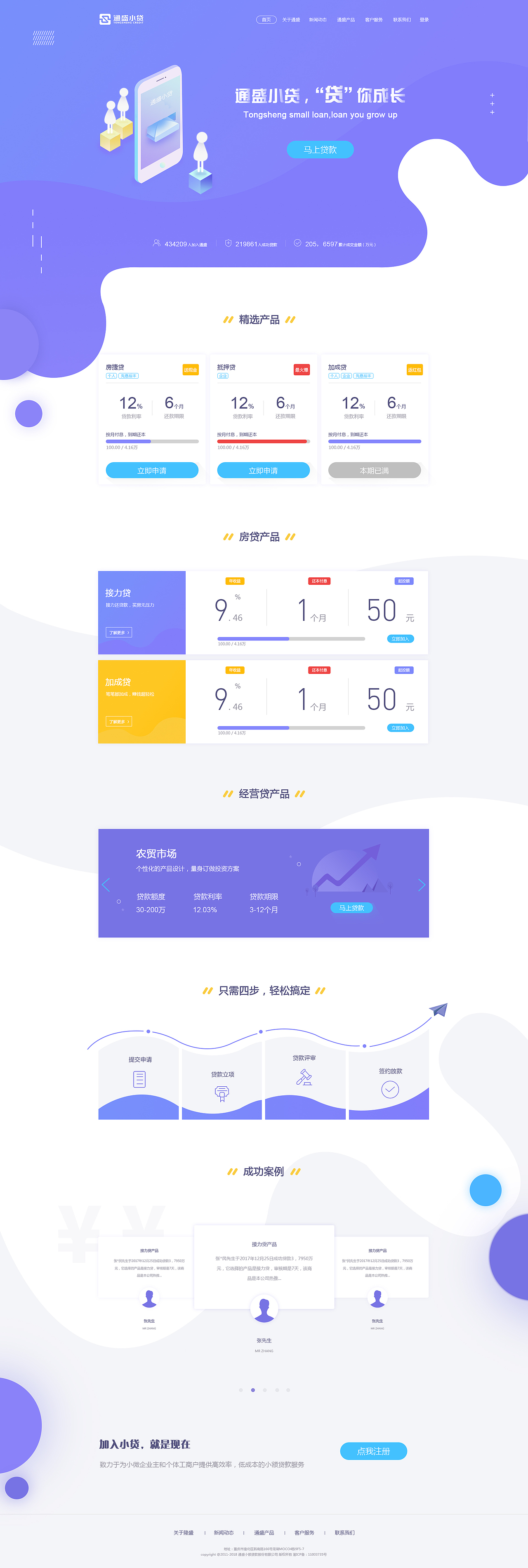 通盛小贷金融类产品网站（图ZMTEzNjcyNDQ4） - 企业官网 - 站酷设计师我是越越呀原创素材 - 站酷ZCOOL