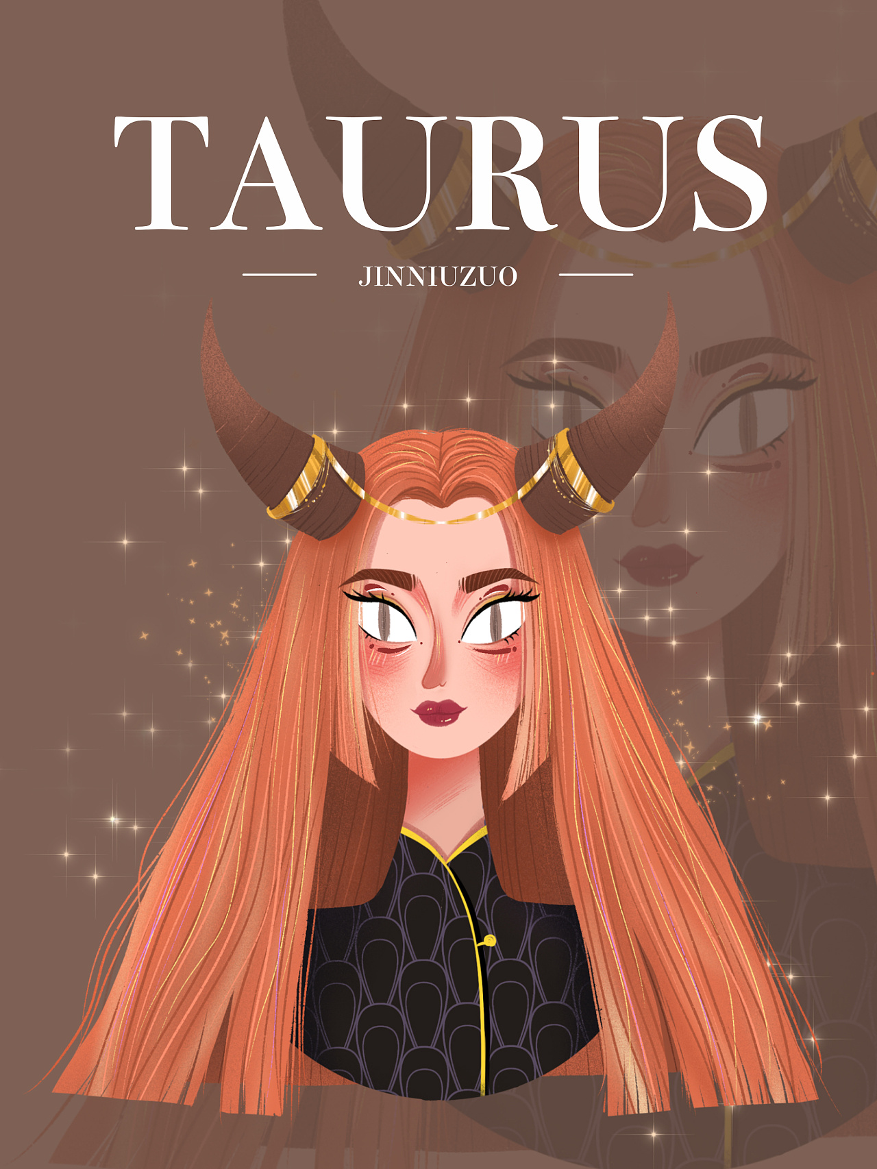 12星座女孩插画