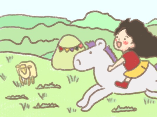 少女阿乔2表情包banner 想象自己在大草原策马奔腾