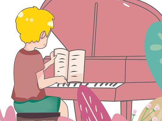 【CDR临摹作品】弹钢琴的男孩