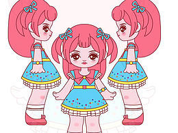 蓝色连衣裙女孩