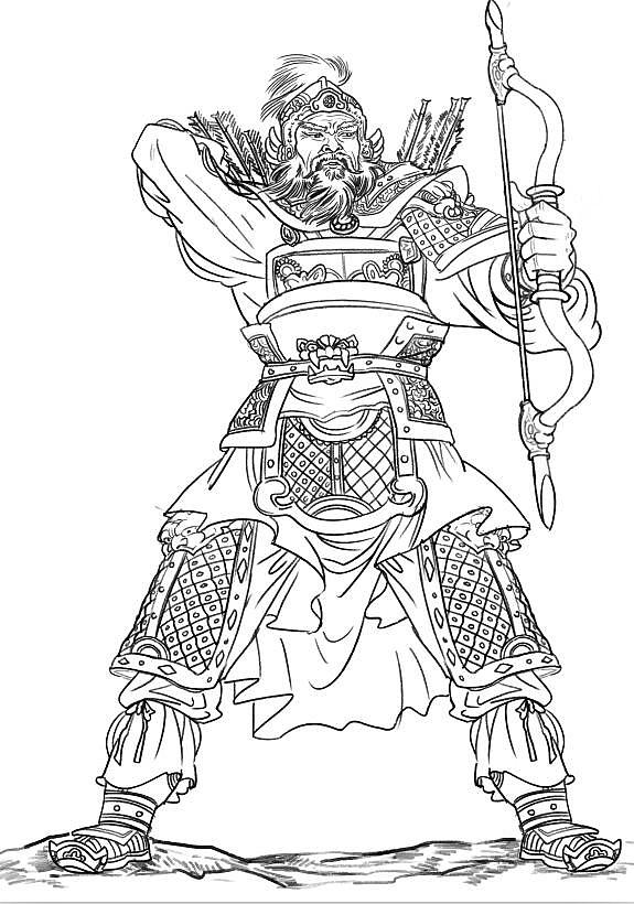 奥美三国武将线描绘制