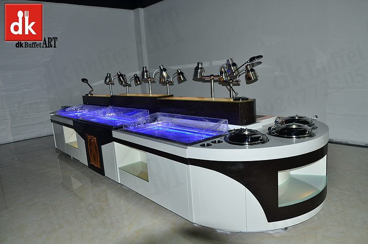 迪克自助餐台 圆形大理石自助餐台定制 可移动布菲台