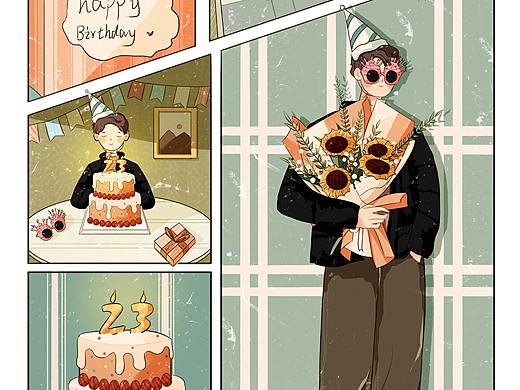 元旦生日（個(gè)人主頁(yè)-ZNTcyNzM5NDg=） - 商業(yè)插畫 - 站酷設(shè)計(jì)師是大熊丫原創(chuàng)素材 - 站酷ZCOOL