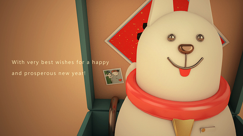 C4D练习,狗年把狗公仔带回家