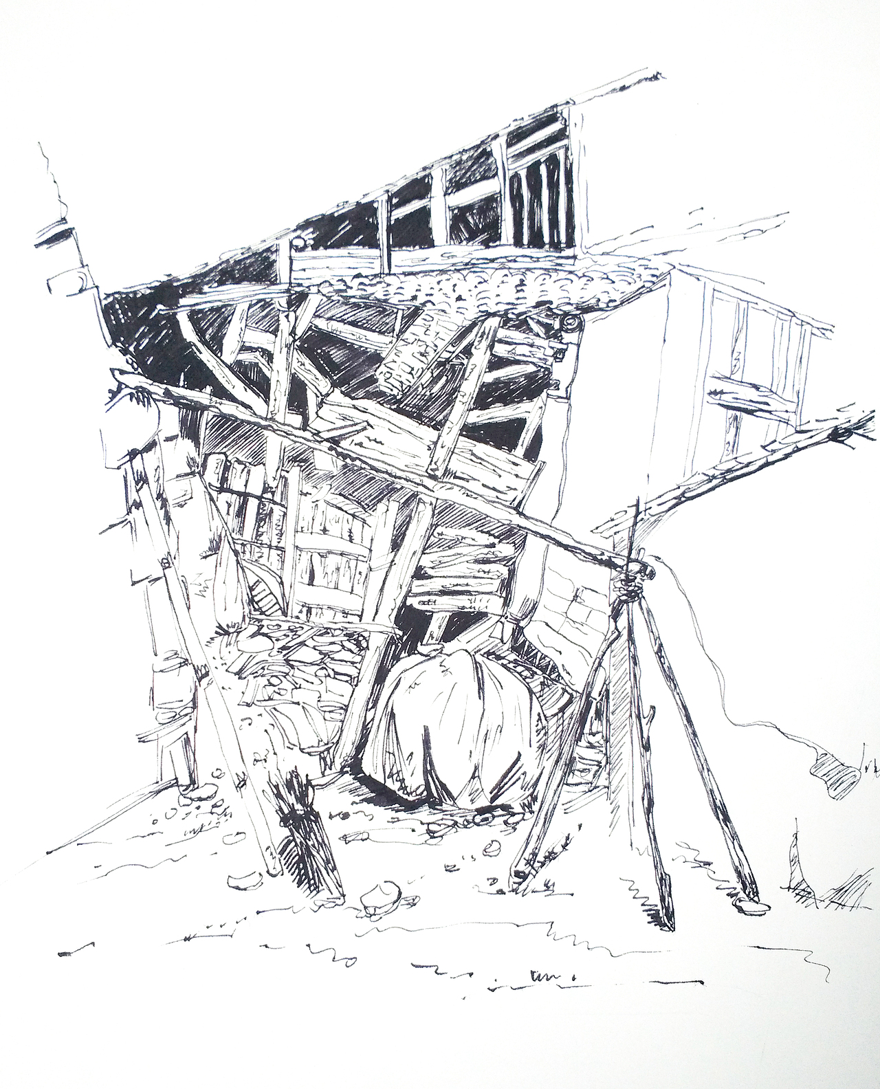 风景速写,建筑速写。