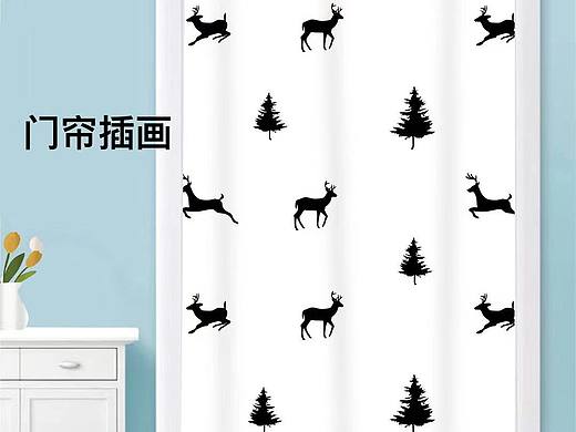 原创印花图案 麋鹿 插画包装设计样机图 多领域授权