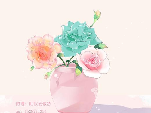 少女心花卉插画练习