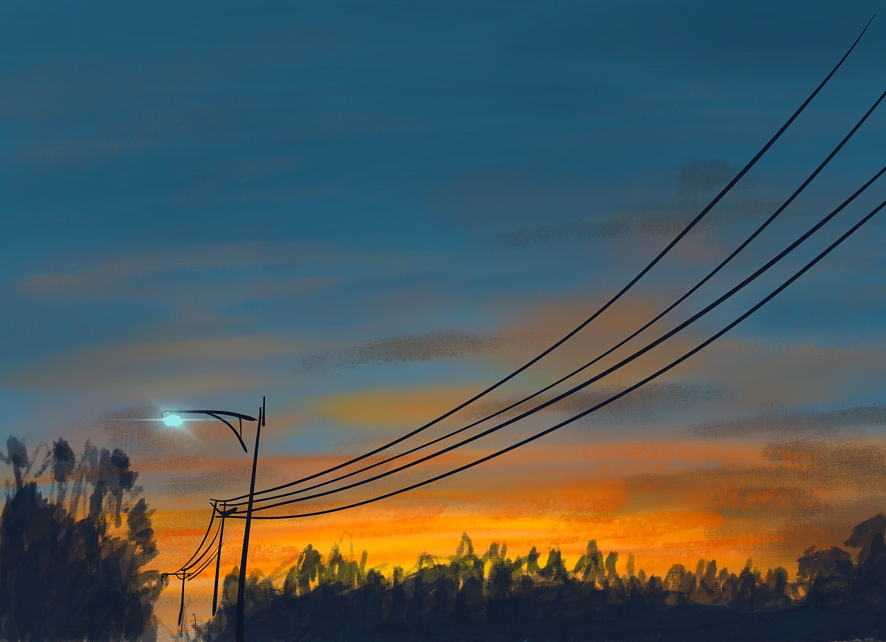 《晚霞》|插画|创作习作|问路人olo - 原创作品 - 站酷 (zcool)