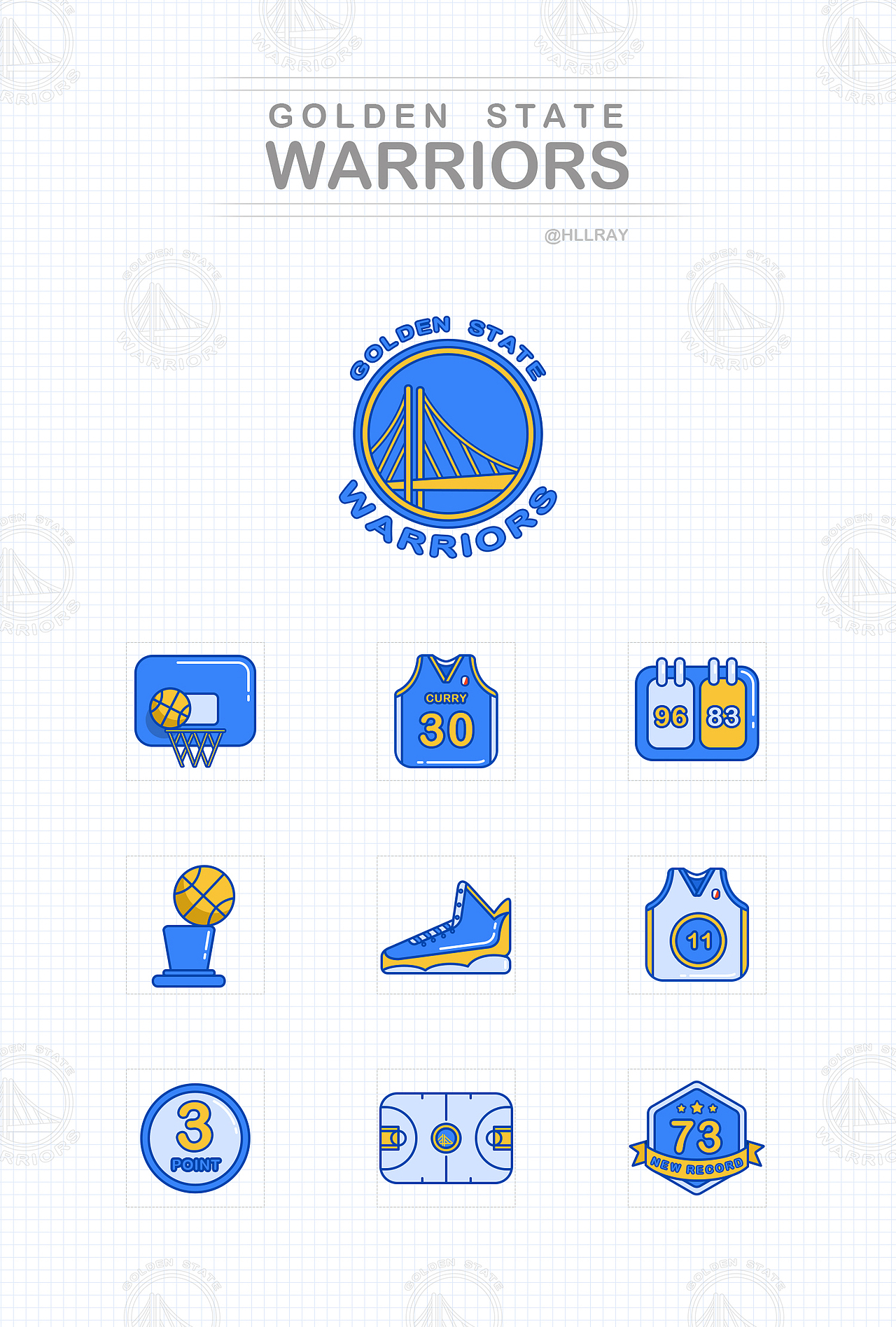 NBA勇士队创意图标（图ZNDcxMjE1NzI=） - 图标 - 站酷设计师HRay30原创素材 - 站酷ZCOOL