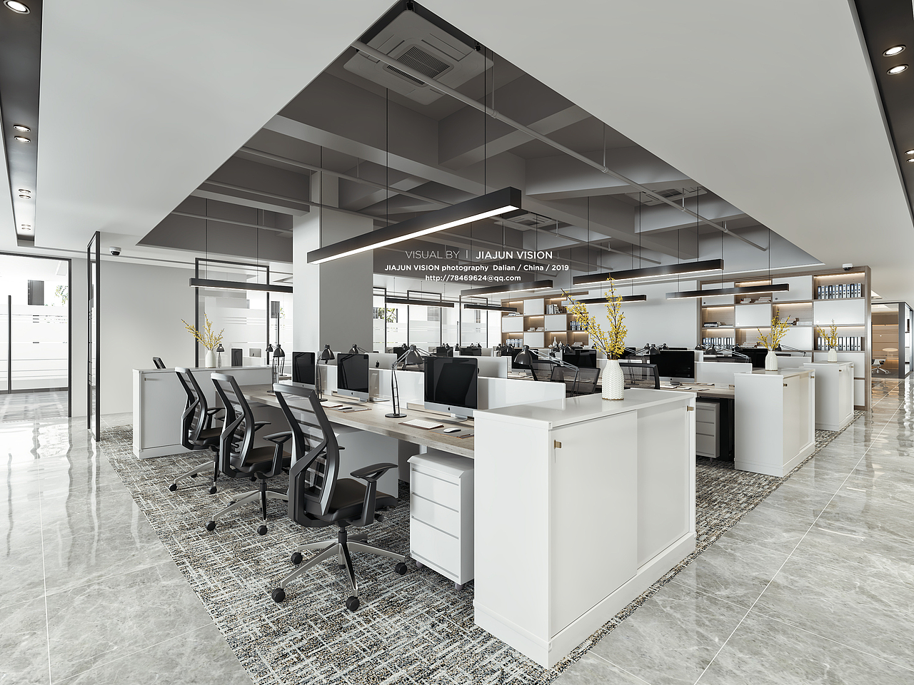 现代办公空间效果图表现