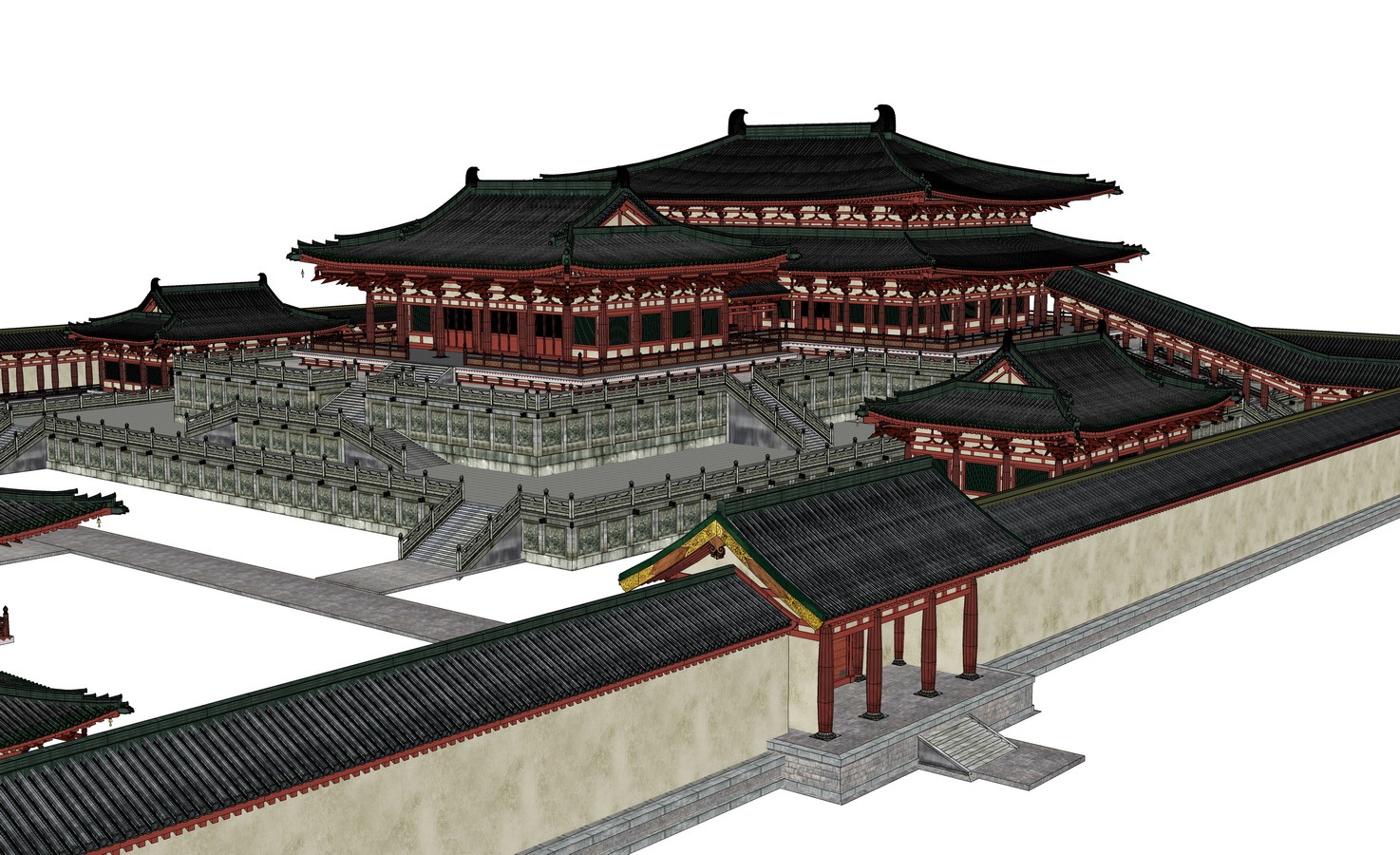 大明宫古建宫殿su模型下载