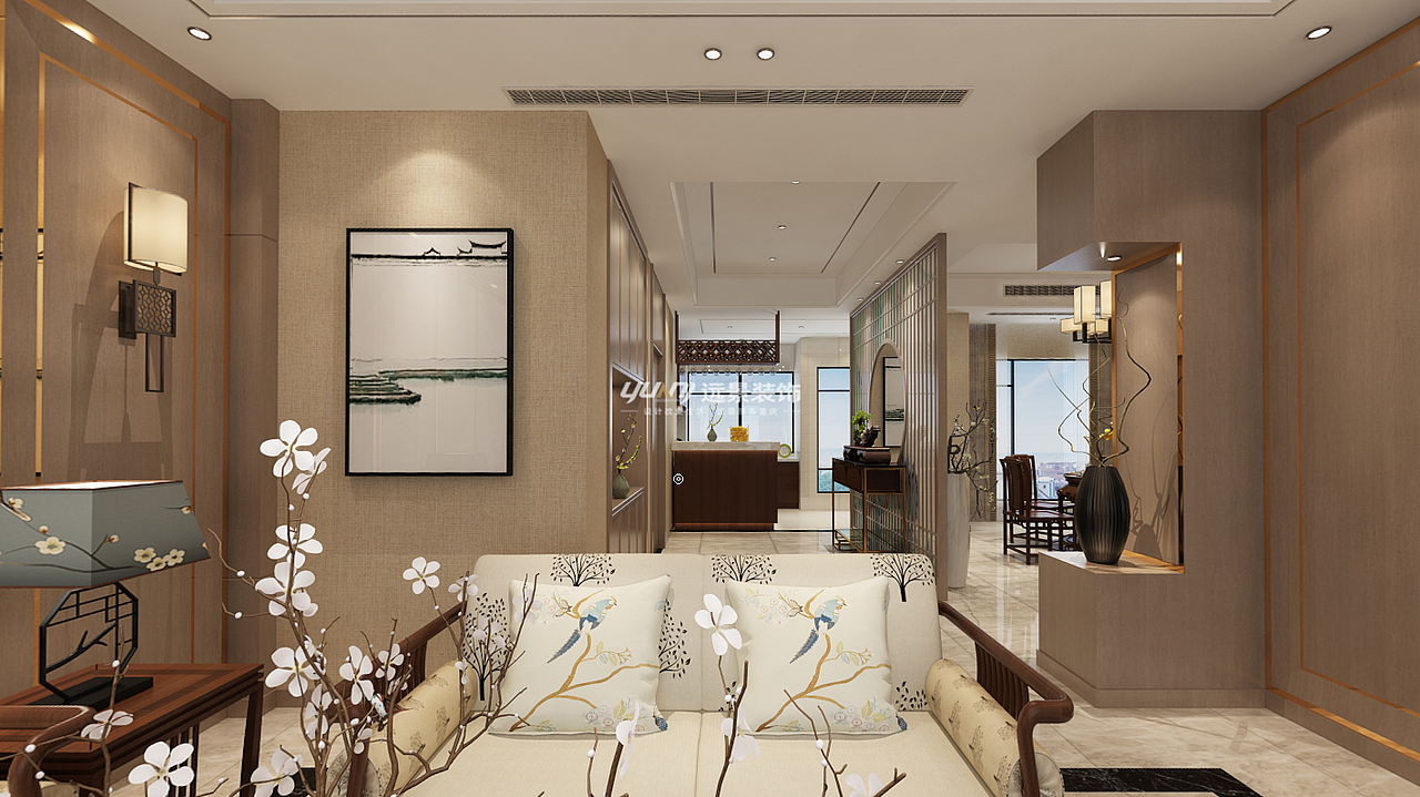 保利江上明珠装修设计|远景装饰新中式风格