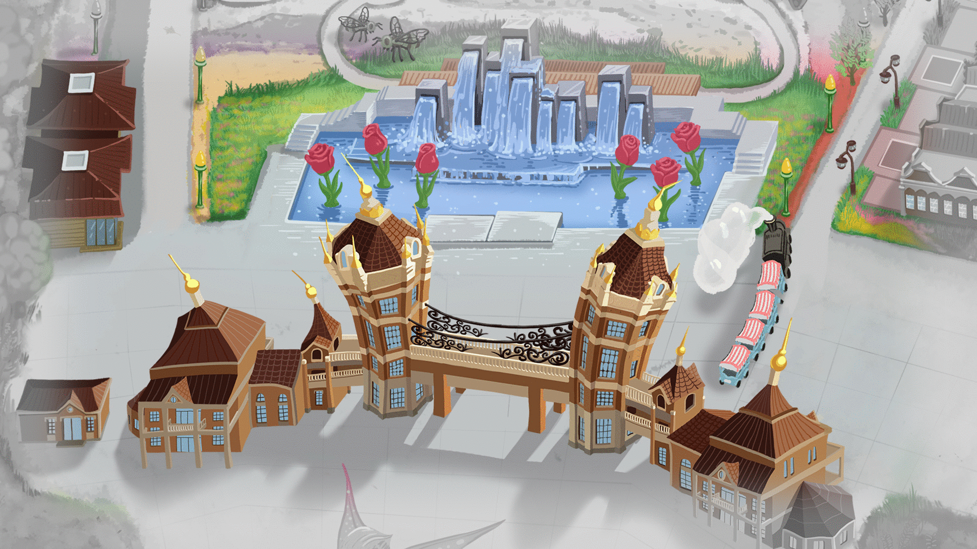 郁金香花海手绘地图