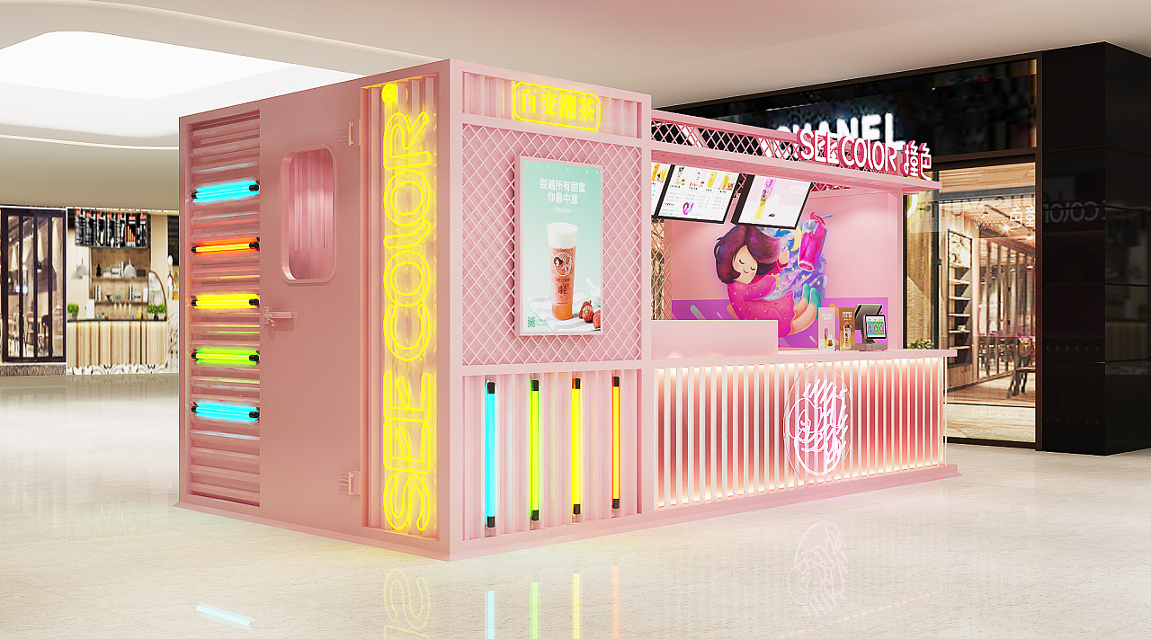 茶饮店设计 | 商场中岛店