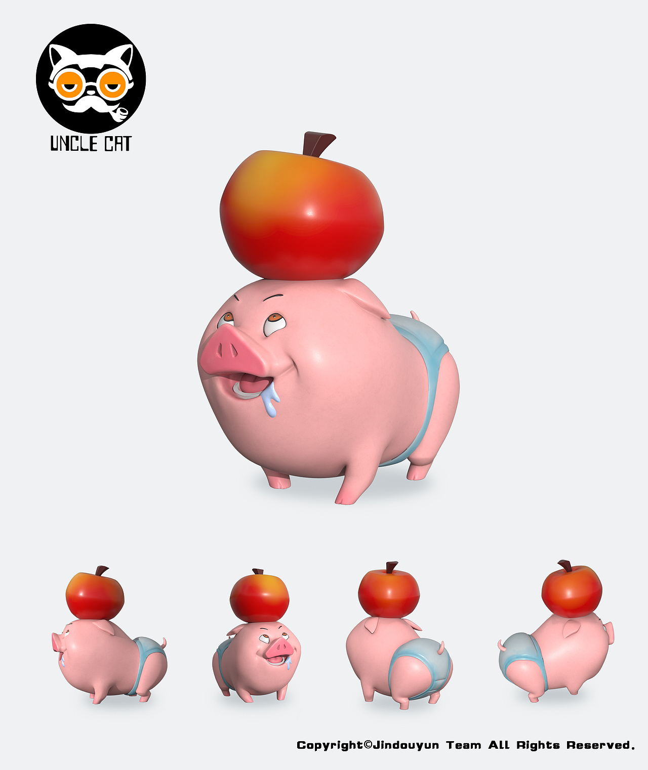猫大爷UNCLECAT 朱小宝 水果猪系列 潮玩 摆件 模玩