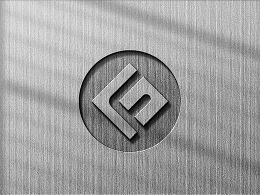 带有浮雕徽标的徽标样机的原创Logo(飞机稿)
