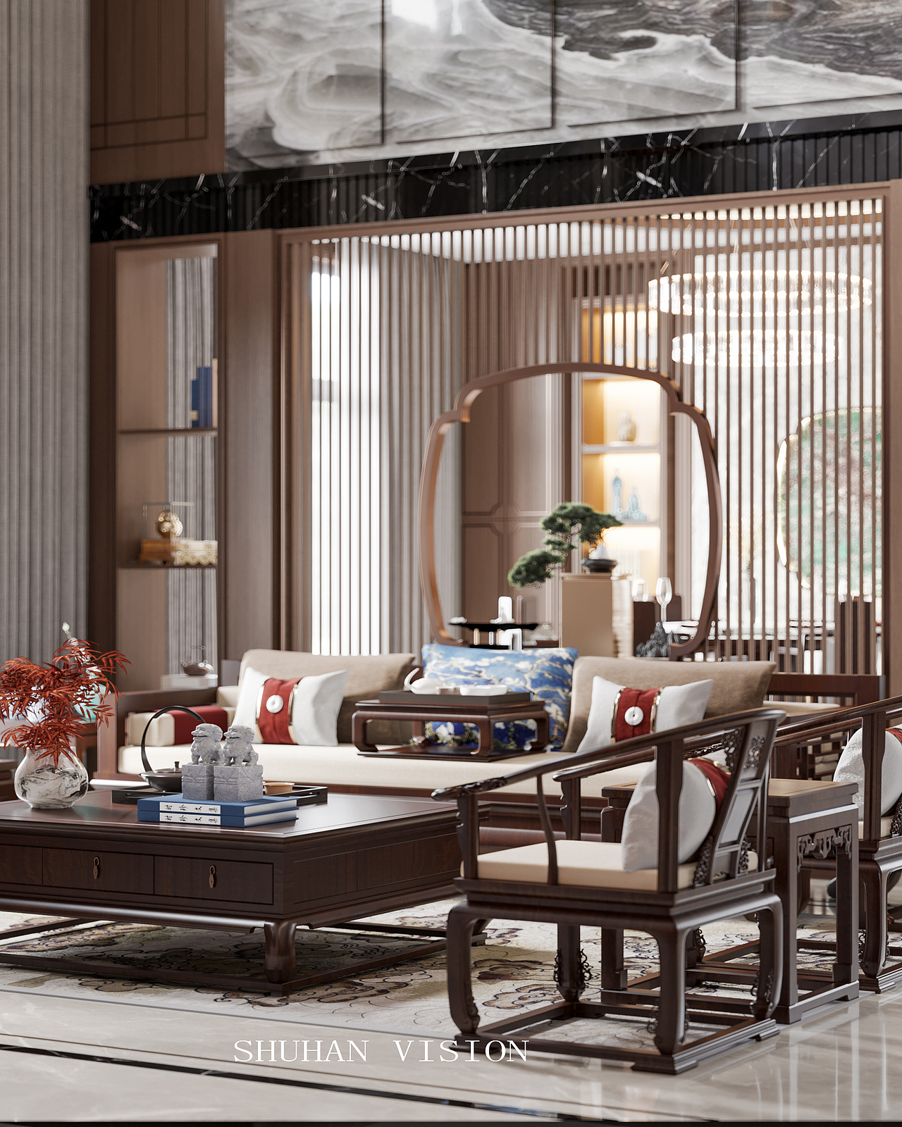 溪源.花园 新中式（图ZMjY4MzU1MzY4） - 家装设计 - 站酷设计师一只兔子_原创素材 - 站酷ZCOOL