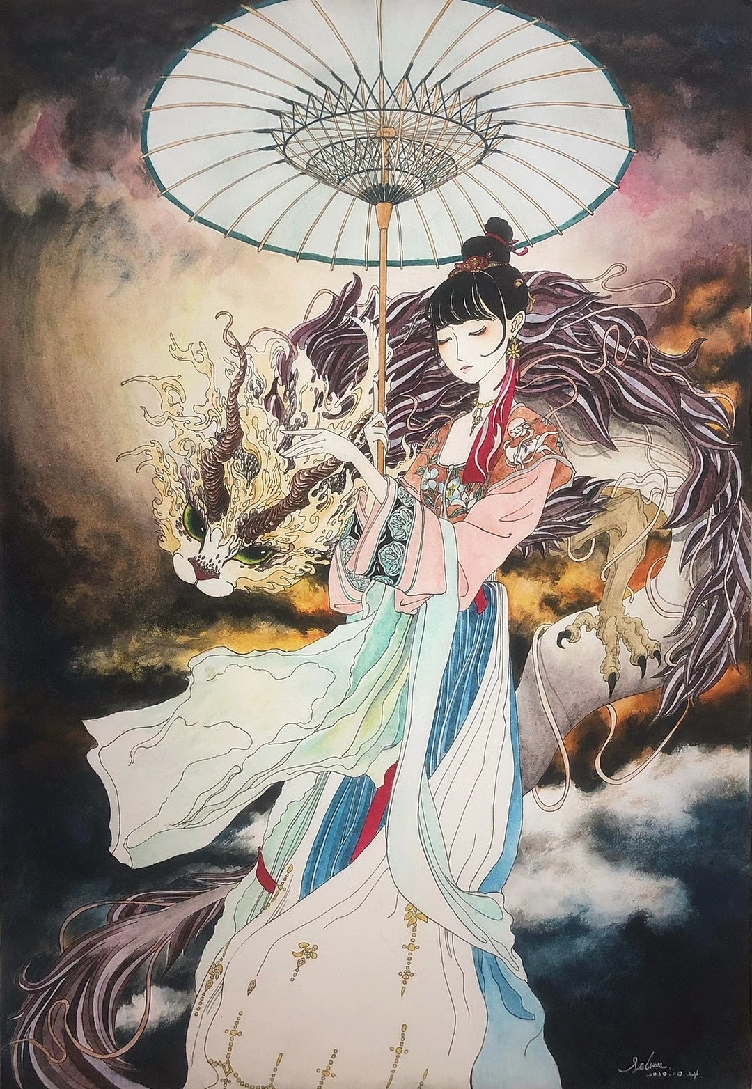 遇山海（图ZMjgxODc3ODM2） - 艺术插画 - 站酷设计师Felinae先生原创素材 - 站酷ZCOOL