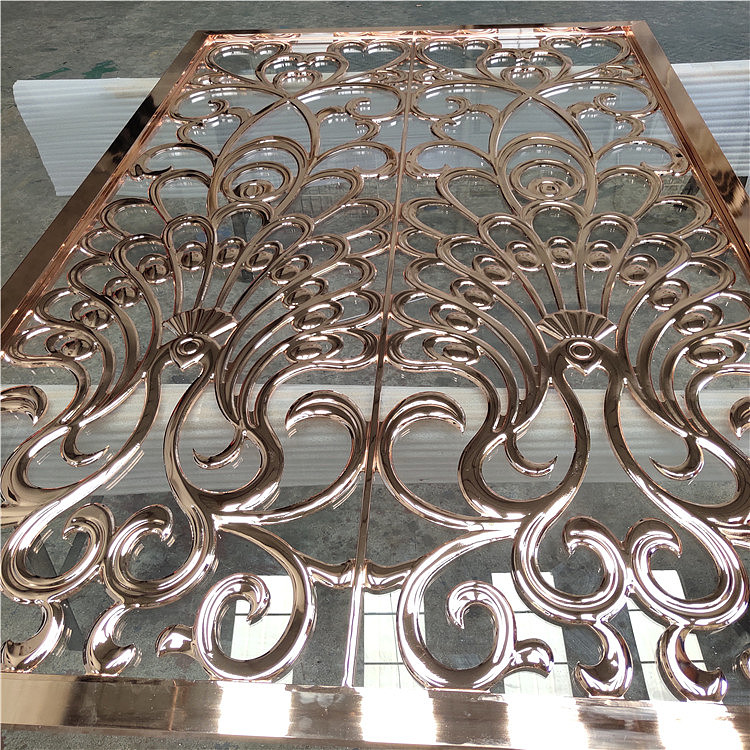 众钰玫瑰金铝板雕刻屏风 让人眼前一亮的别样装饰（图ZMjY2ODg4OTAw） - 其他 - 站酷设计师众钰屏风护栏原创素材 - 站酷ZCOOL