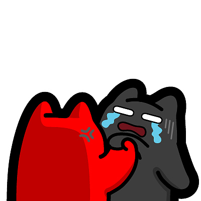 I25【魔鬼猫表情-威胁】#半身 双子 哭 揪 生气 无奈 流泪 IP 魔性 斗图 zombiescat