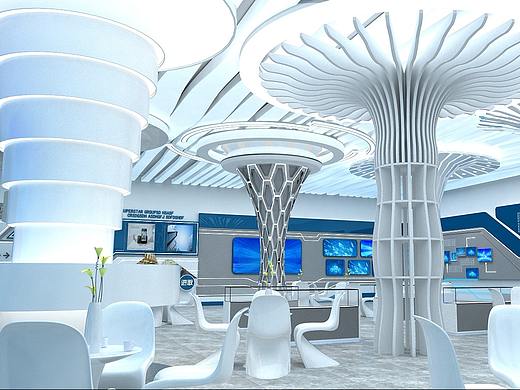 前锋公司企业科技展厅设计3D效果图