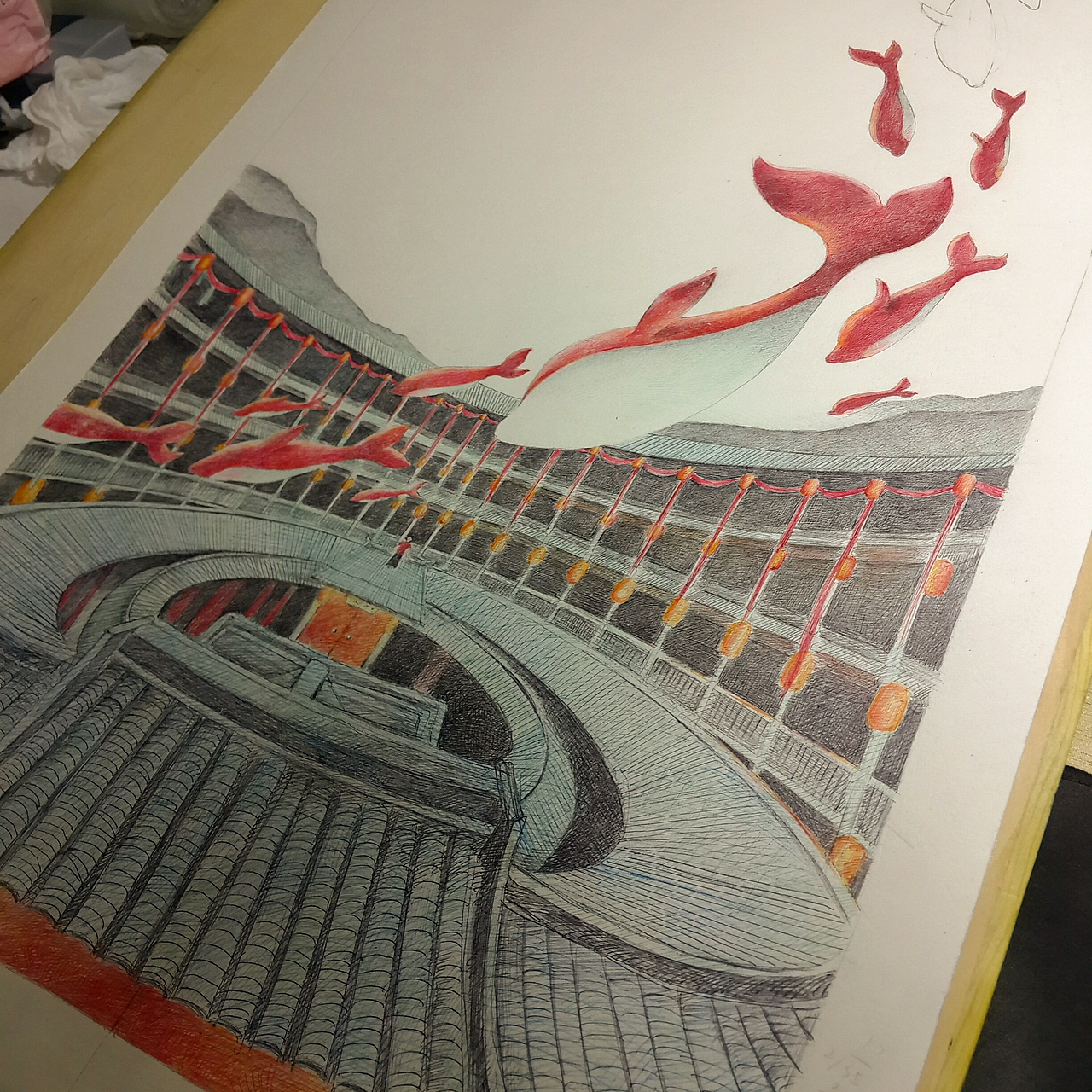 圆珠笔画大鱼海棠