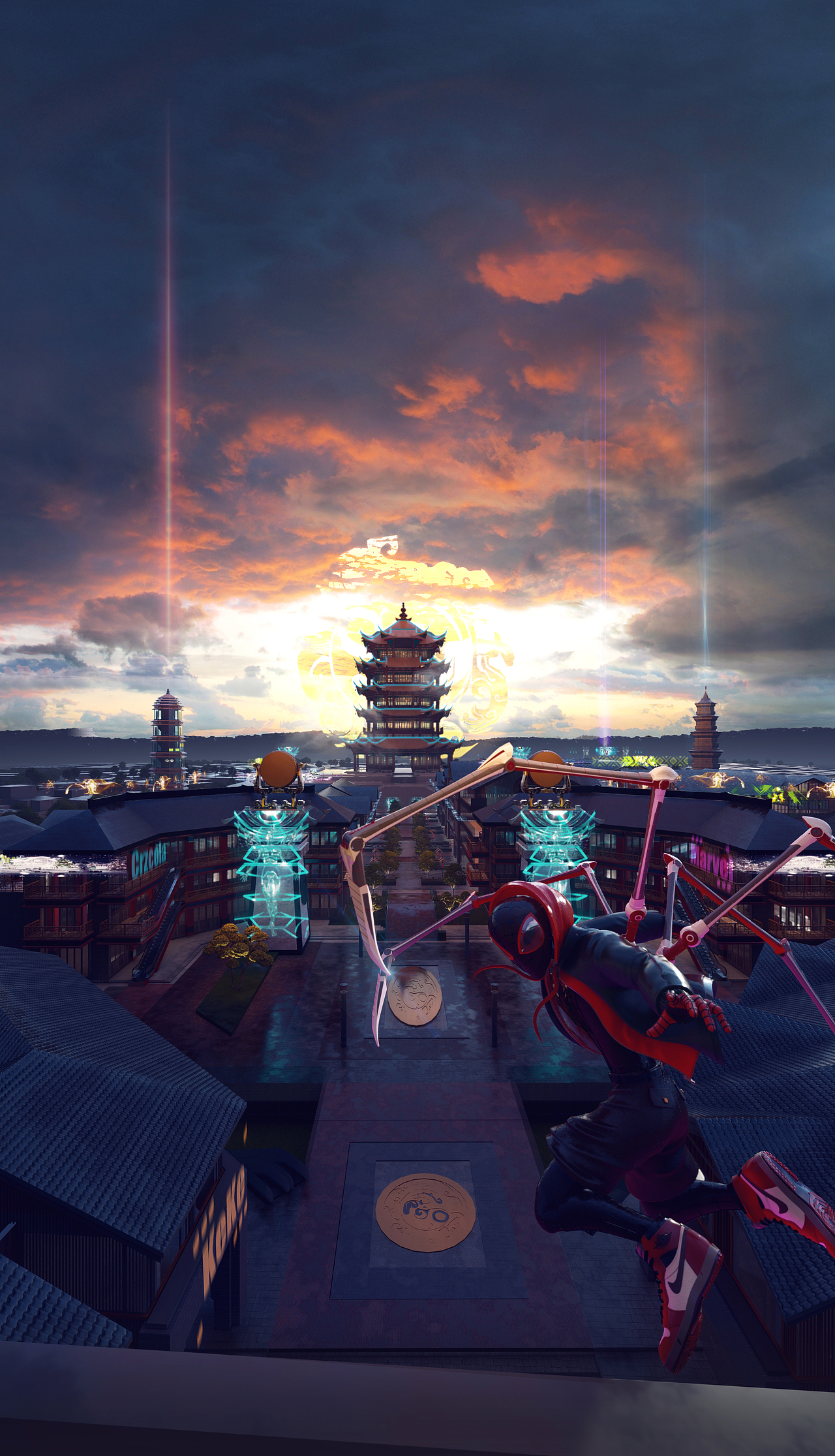 赛博朋克蜘蛛侠lumion渲染