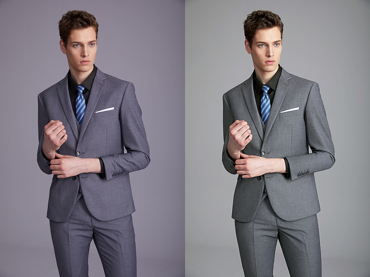 17年男装西服模特修图