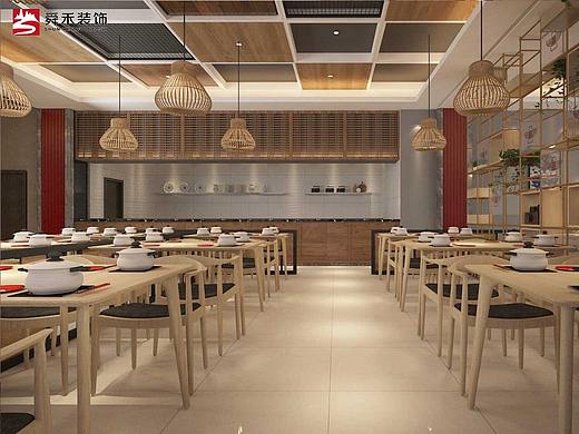 青岛餐饮连锁加盟火锅店自助餐厅装修设计