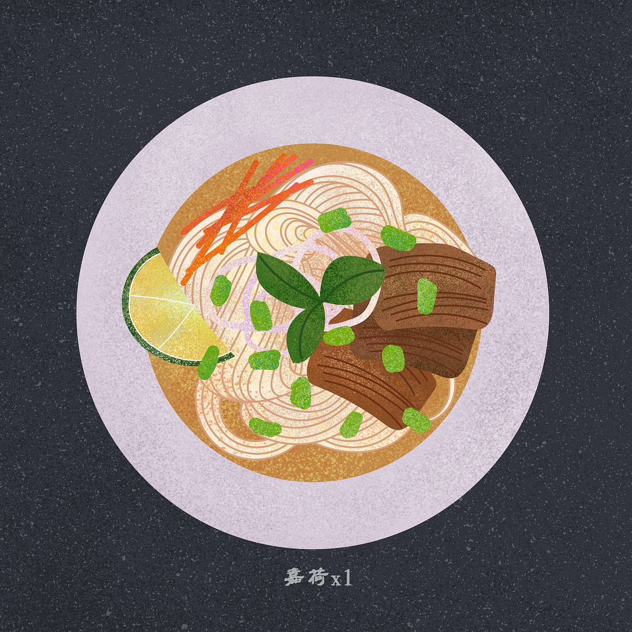 flatillustration丨最爱吃面条|插画|商业插画|嘉荷illulotus - 原创