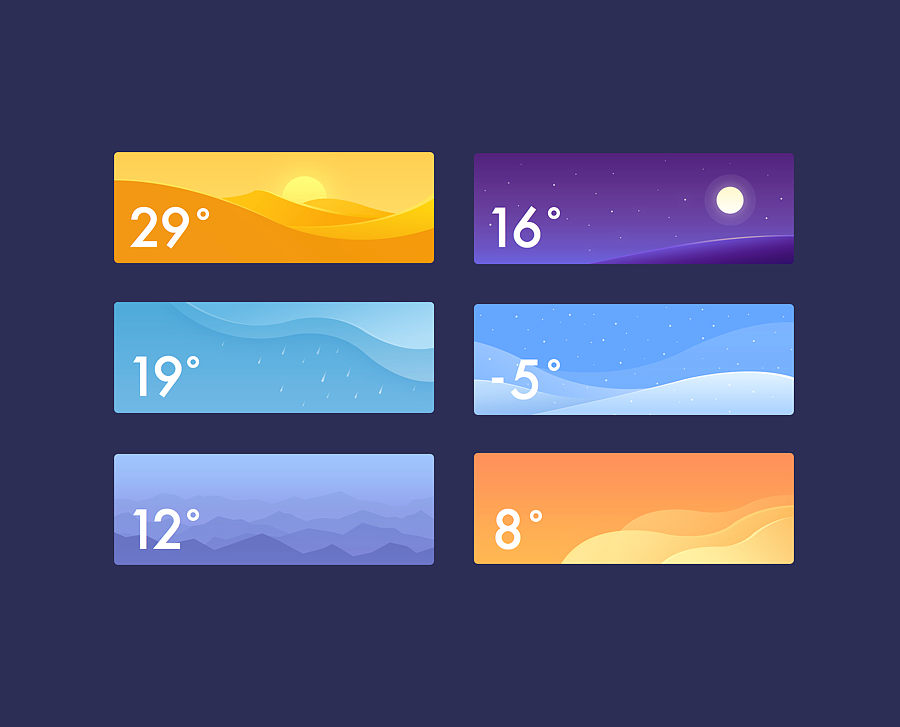 近期 dribbble 合集 — 天气系列（图ZMzg2NzQ2MDQ=） - APP界面 - 站酷设计师秀元原创素材 - 站酷ZCOOL