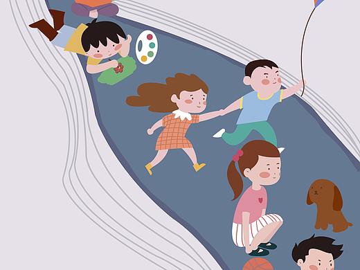 为杭州万象城“暑假夏令营”活动画的宣传海报与折页
