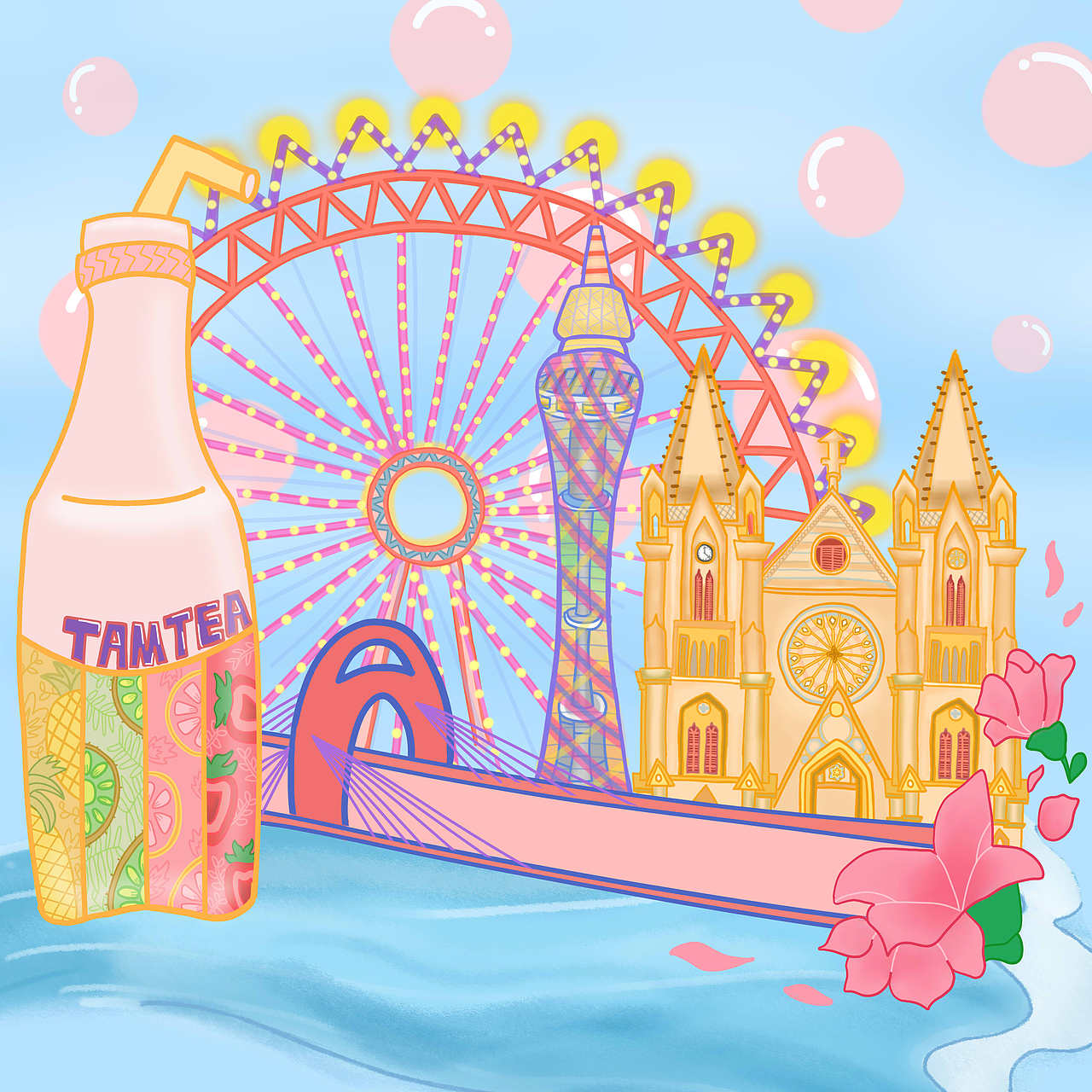 TAMTEA×广州  插画