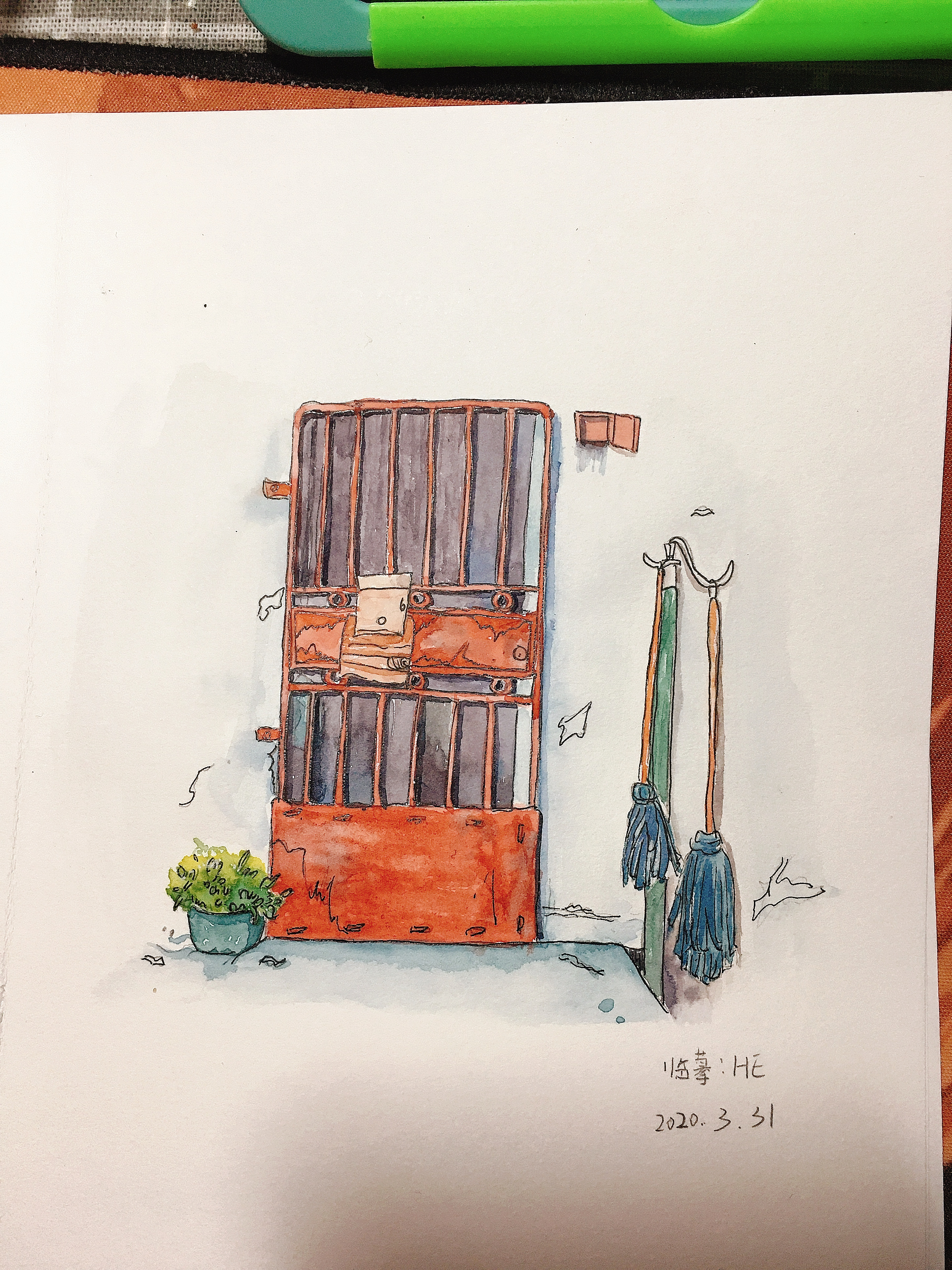 临摹 水彩 小角落