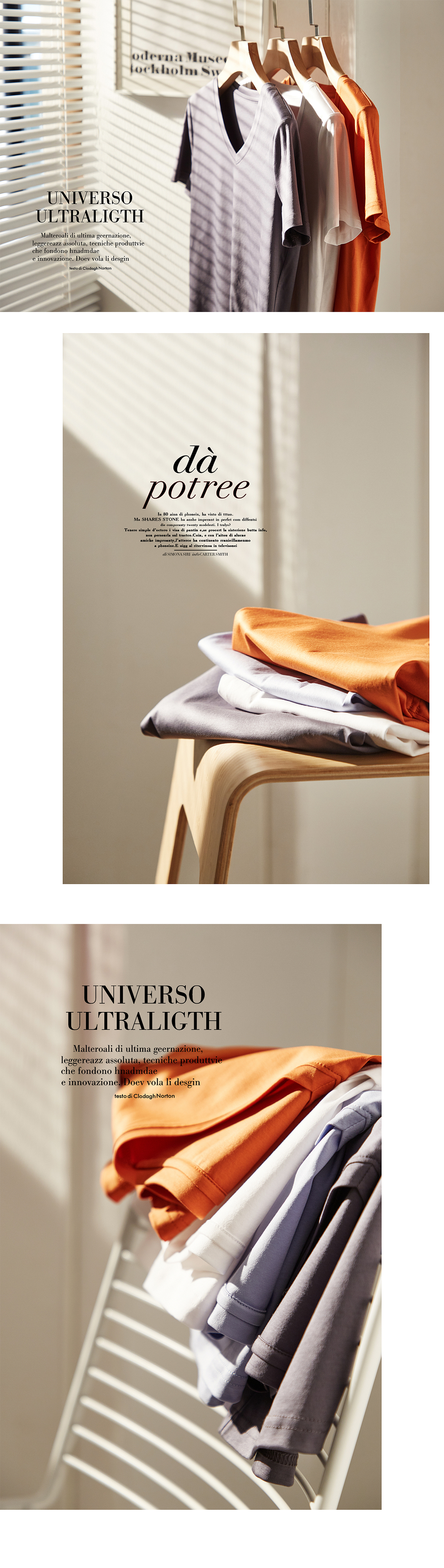 T恤精拍创意组合图 长袖短袖平铺挂拍摄 服装电商摄影