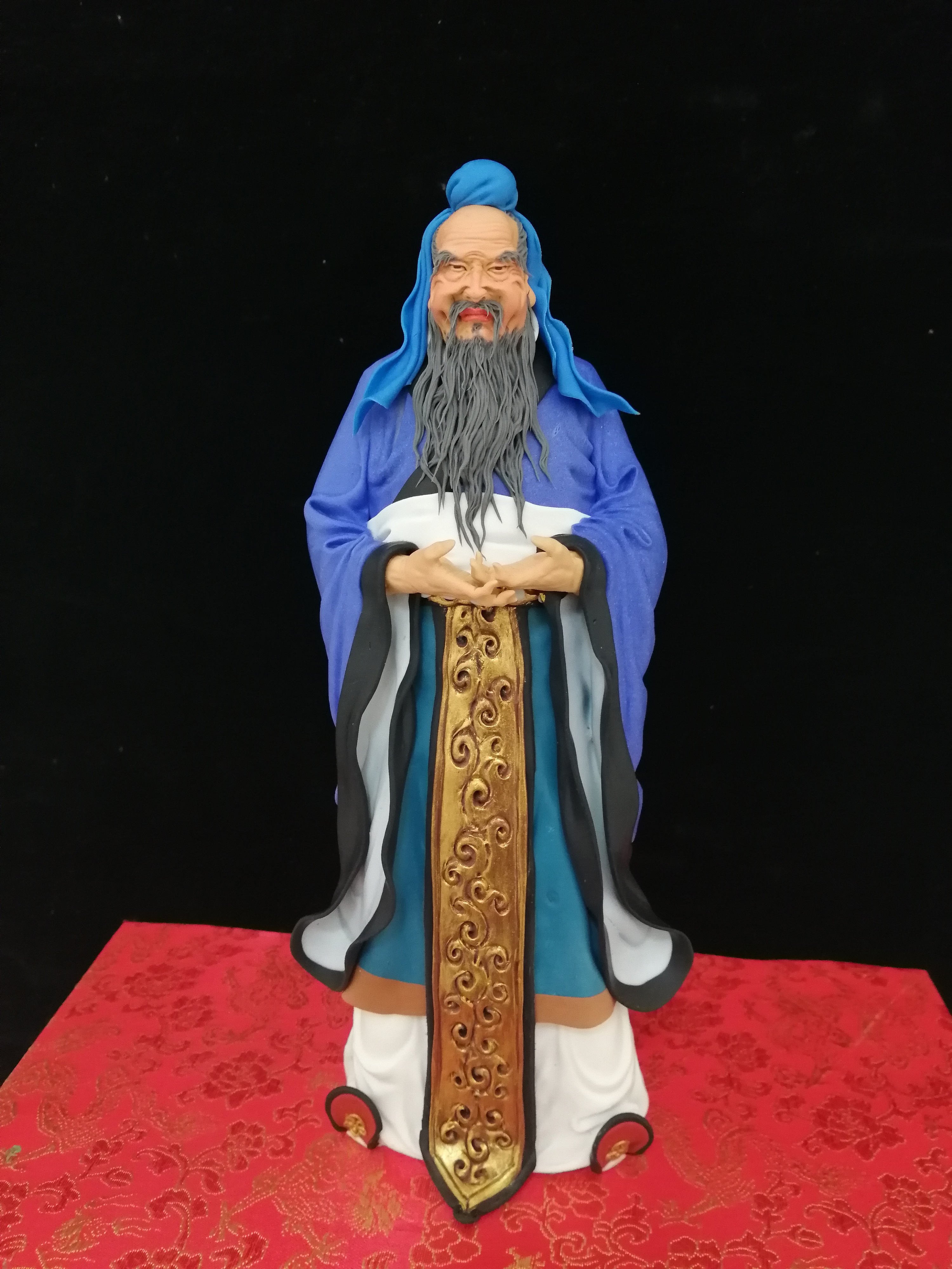 塑新斋潘纪坤彩塑陶公仔孔夫子手办原型