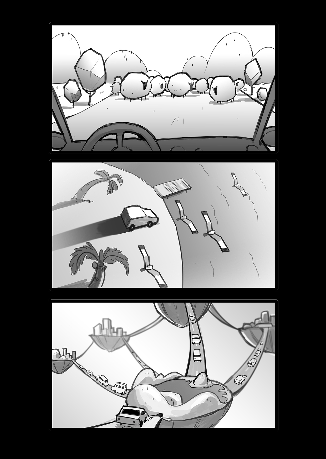 央视某频道汽车片头分镜头