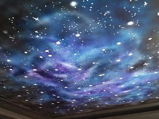 燥脾气精酿啤酒轰趴馆星空顶喷绘
