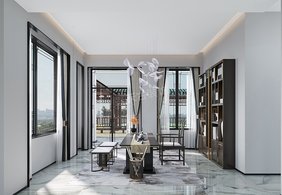 重庆佰富高尔夫装修案例,1500平独栋别墅新中式设计图（图ZMjUyNzk1ODY4） - 家装设计 - 站酷设计师天古装饰设计师T原创素材 - 站酷ZCOOL