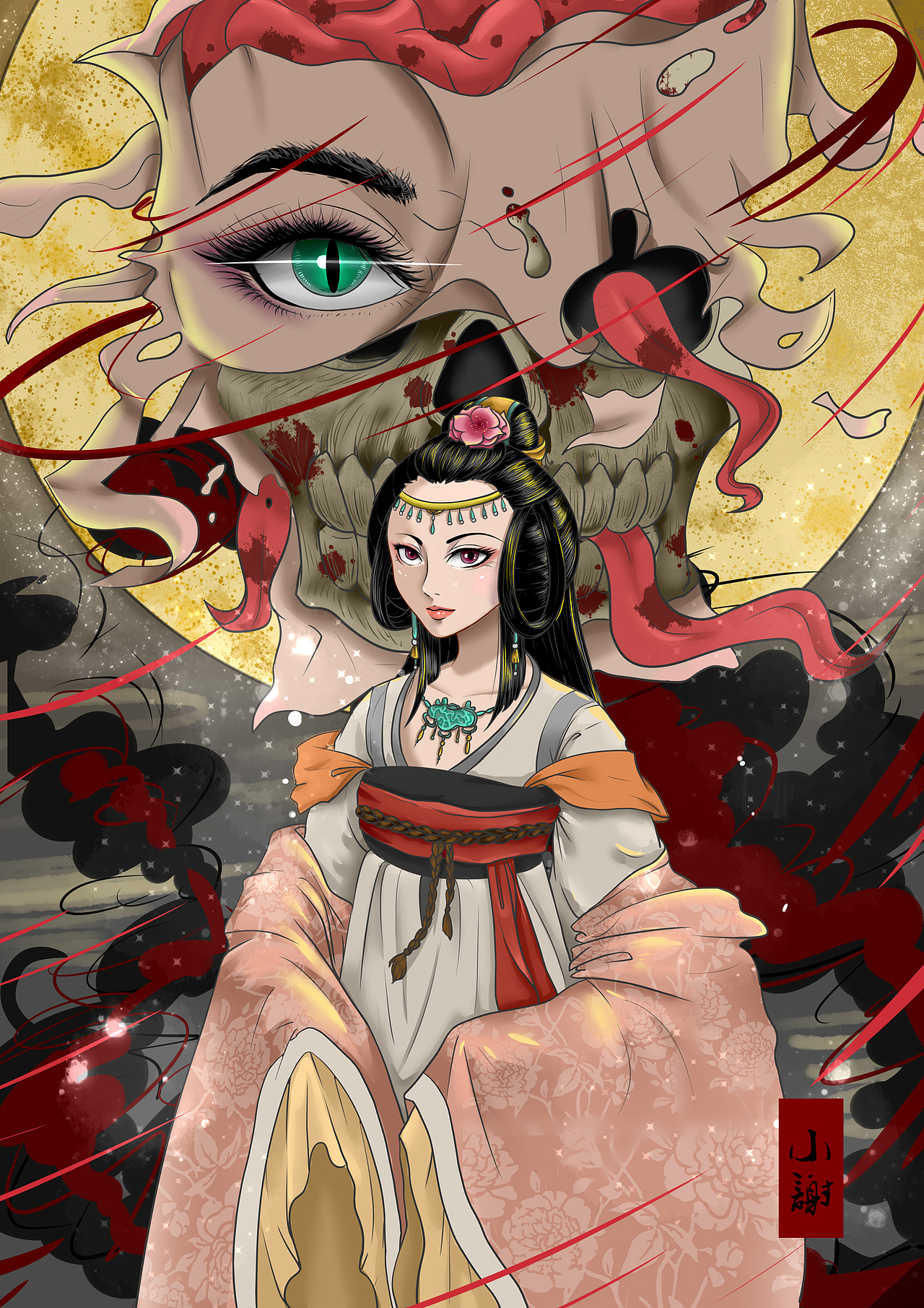 聊斋系列插画（图ZMTIzNTMwMDYw） - 创作习作 - 站酷设计师一颗大肥豆原创素材 - 站酷ZCOOL