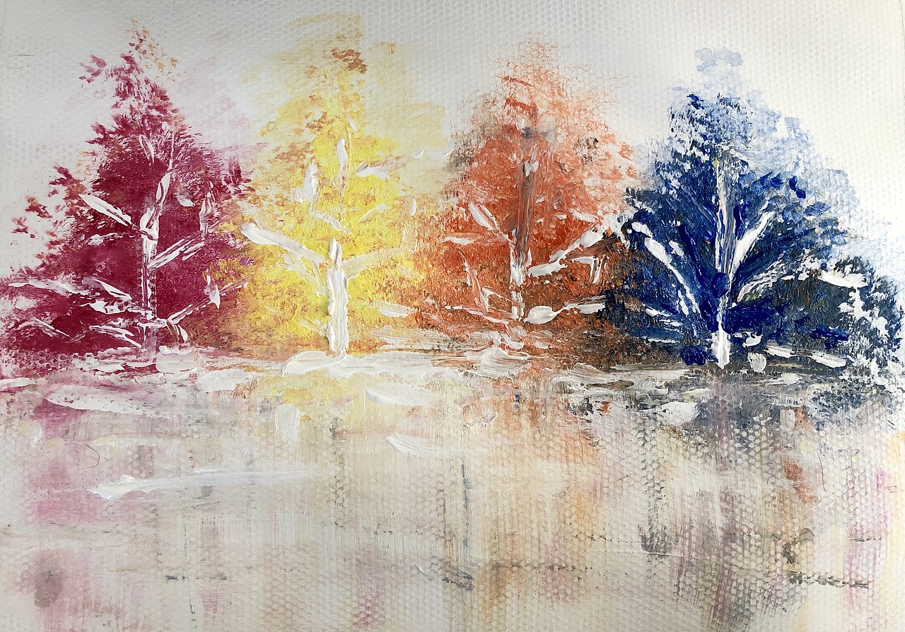 林中的3棵树（图ZMjAxMjQzNDU2） - 绘画 - 站酷设计师CARMI冕原创素材 - 站酷ZCOOL