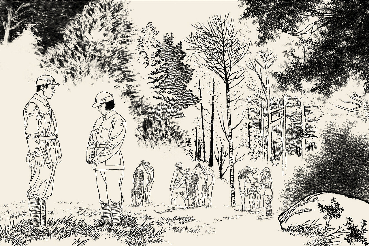 写实插画，老连环画 军事插画 场景速写 人物速写 党建（图ZMTg5MzIzNzg4） - 绘本 - 站酷设计师肖刚漫画原创素材 - 站酷ZCOOL