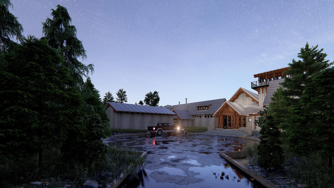 林中别墅2渲染|三维|建筑/空间|雅礼集 - 原创作品 - 站酷 (zcool)