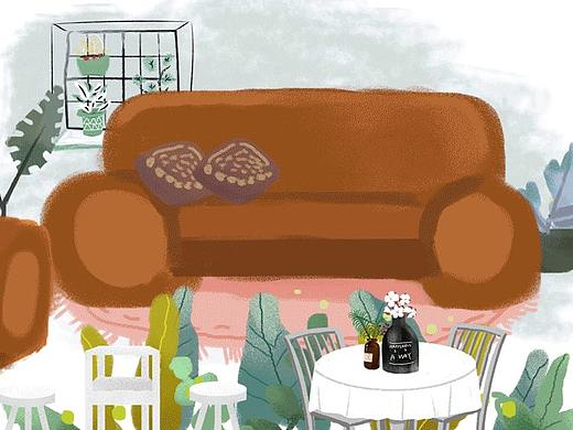 现代室内插画动图练习gif