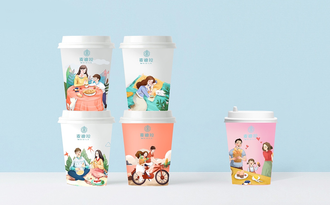 烘焙蛋糕包装插画